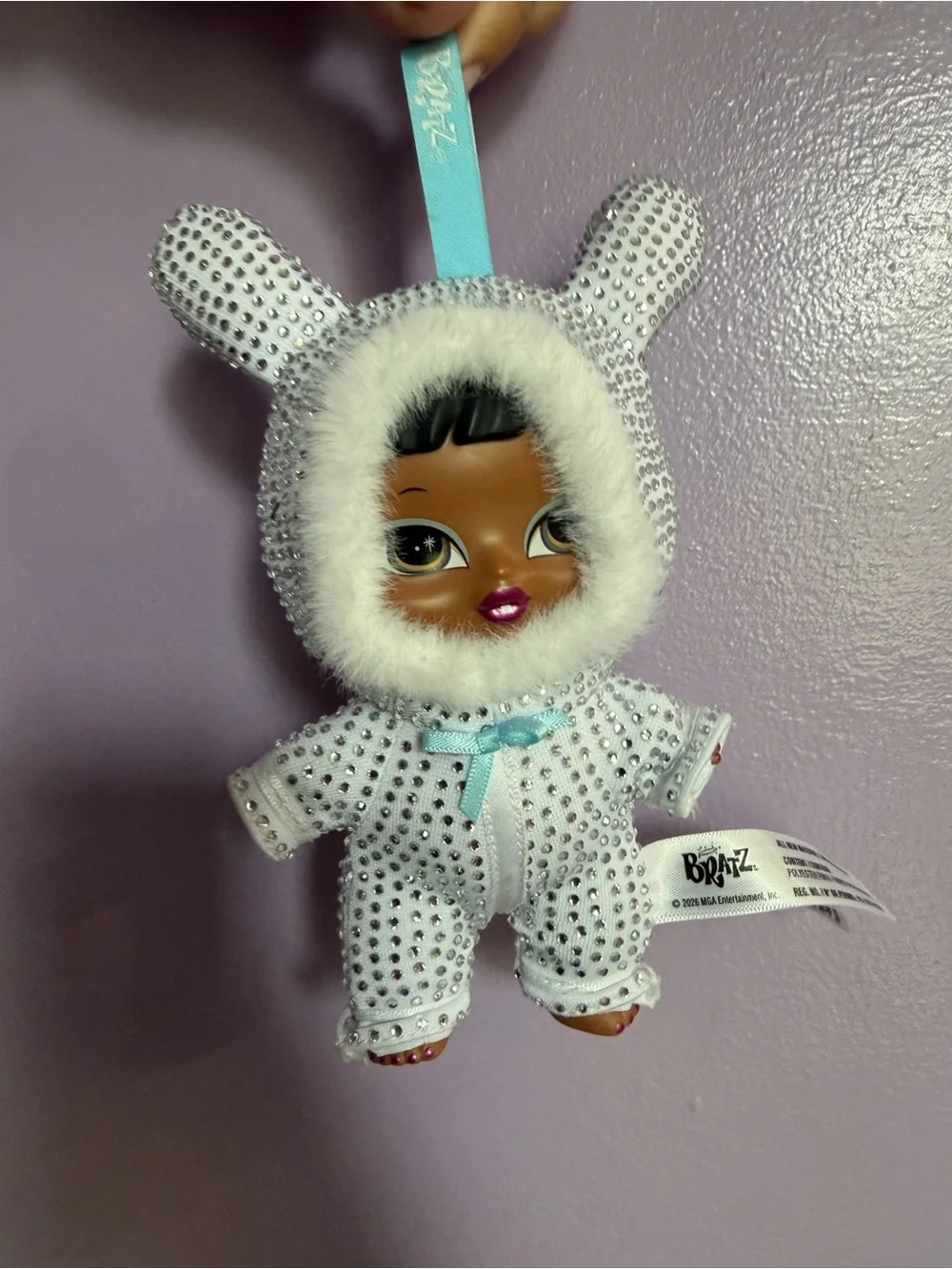 Babyz Sparkle Bunny Keychain Plush - White